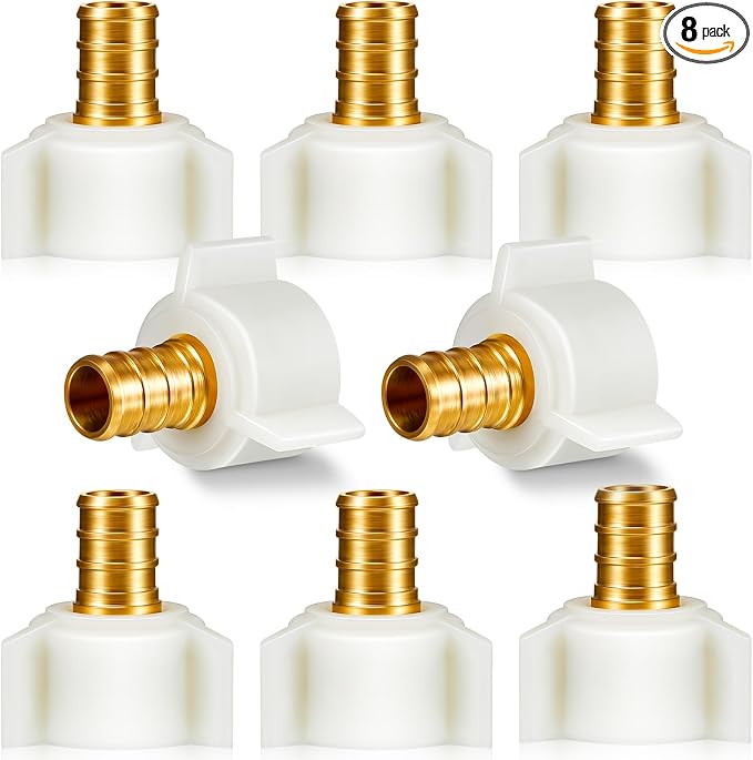 Fabbay 8 Pack 1/2 Inch Pex Fittings 1/2" NPT Female Threaded Swivel Adapter | by Fabbay