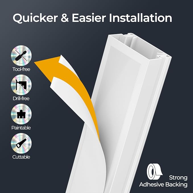 56.7in TV Cord Hider Wall, Cord Covers - Image 6