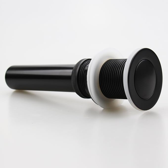 Bathroom Sink Pop Up Drain Without Overflow, Small Cap, Matte Black - Image 5