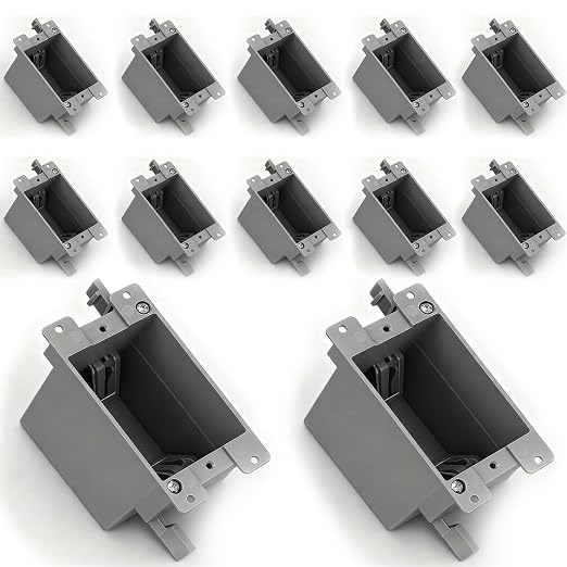 1 Gang Old Work Electrical Box, UL Listed Non-Metallic PVC Switch & Outlet Box by Wocloer