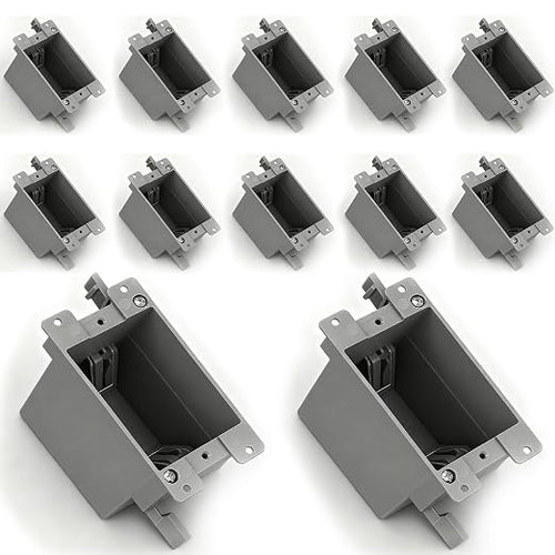 1 Gang Old Work Electrical Box, UL Listed Non-Metallic PVC Switch & Outlet Box by Wocloer