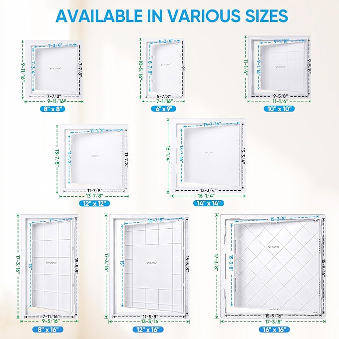 TICONN Access Panel for Drywall, 12 x 12 Inch ABS Plastic Wall Hole Cover - Image 5