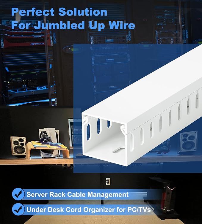1.4"H x 1.6"W Cable Raceway, 99in Under Desk Wire Management Channel, 16.5in - Image 4