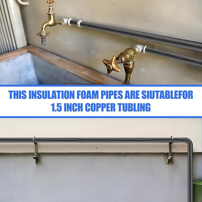 12 Pack Pipe Insulation Foam Tube, 3/4'' Self Adhesive Pre Slit Foam Pipe - Image 6
