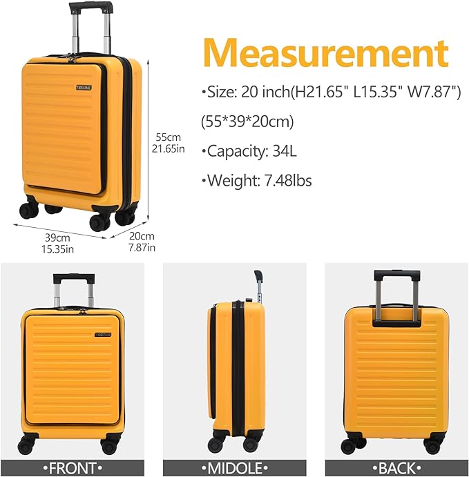 TydeCkare 20 Inch Carry On Luggage - Image 4