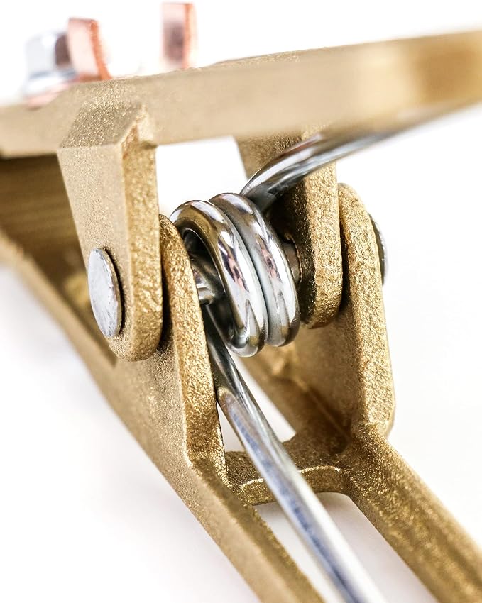 QWORK Brass A-Shape Earth Clamps, 2 Pack 260A Ground Welding Copper Grip Clip - Image 4