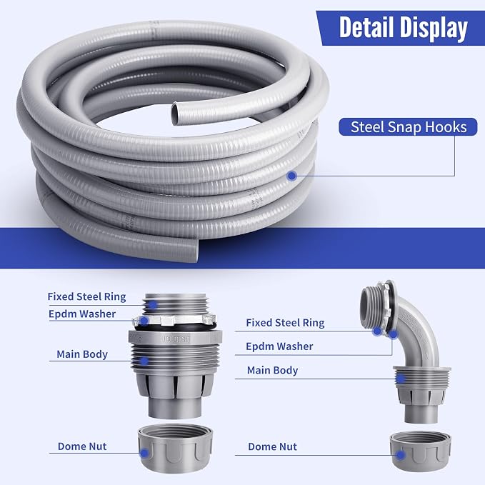 Liquid Tight Conduit 3/4inch 100FT, Flexible Non-Metallic Liquid Tight Flex - Image 5