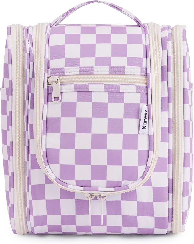 Narwey Small Checkered Hanging Travel Toiletry Bag by Narwey
