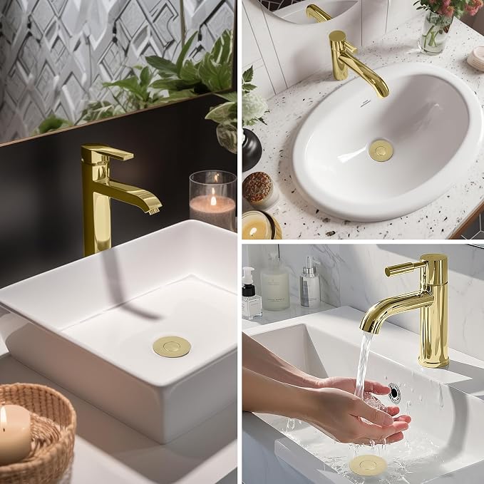Hibbent Upgraded 3 in 1 Bathroom Sink Drain Strainer, Pop Up Stopper - Image 9