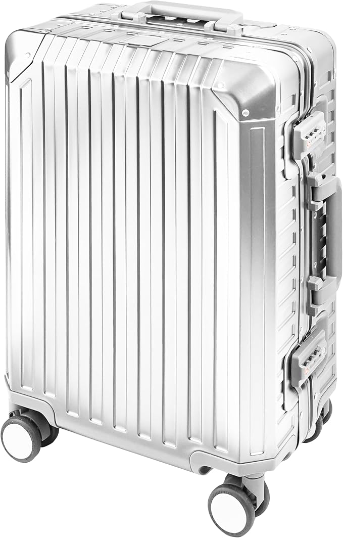 All Aluminum Luggage Suitcase 3 Sizes TSA Lock Carry On Silver - Image 3