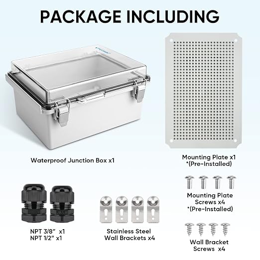 TICONN Outdoor Electrical Box Waterproof, ABS IP67 Junction Box Enclosure | - Image 6