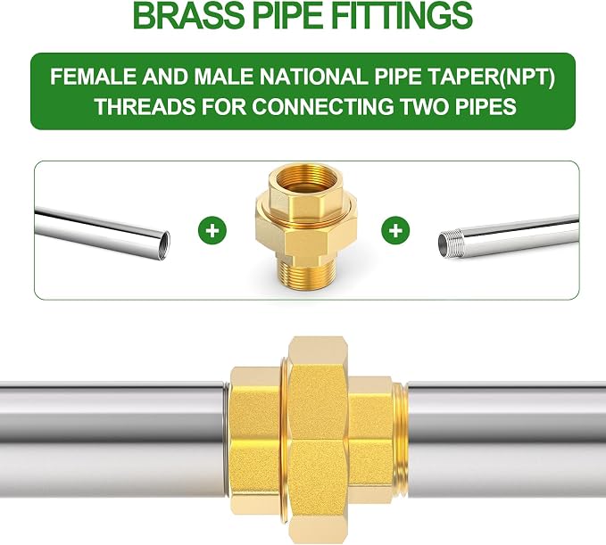 1PCS Brass Union，1" NPT Male x 1" NPT Female Brass Pipe Fitting - Image 5