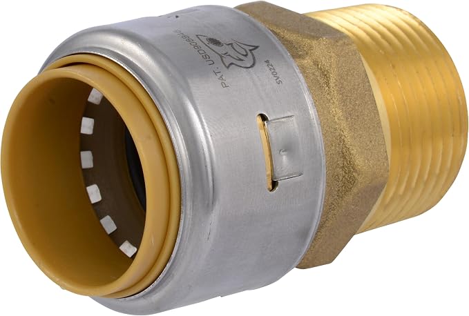 SharkBite Max Male Adapter, 1 in Push-to-Connect x 1 in MNPT, Brass Plumbing by SharkBite