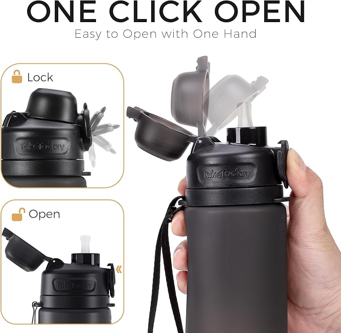 TakeToday Collapsible Water Bottles 20oz, Leak Proof, Foldable Silicone Travel - Image 5
