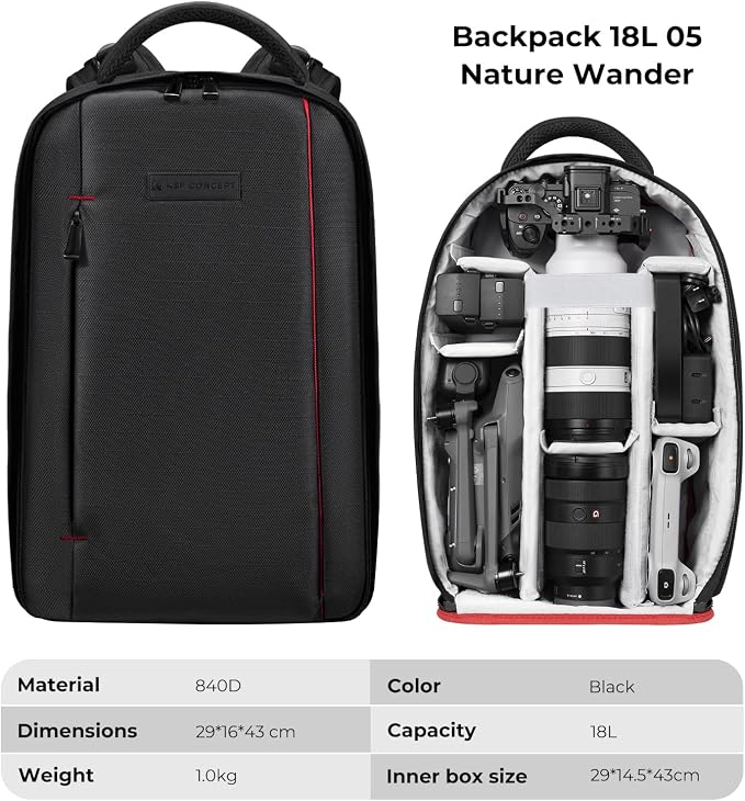 K&F CONCEPT Camera Backpack for Photographers Large Waterproof Photography - Image 7