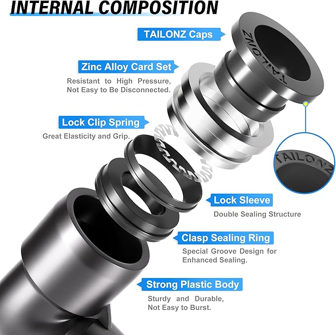 TAILONZ 3/8" x 1/8" NPT Push to Connect Elbow Fitting 2pcs | Copper&Plastic - Image 3