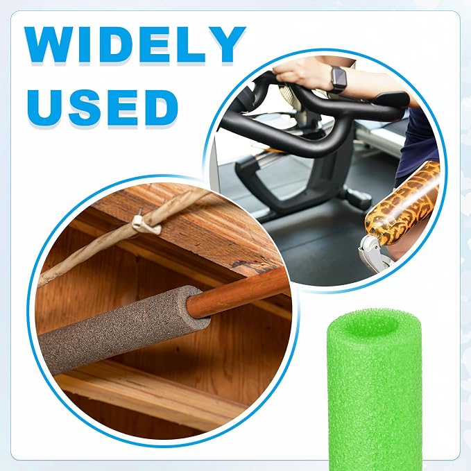 PATIKIL Pipe Insulation Foam Tube Foam Pipe Tubing Covers Green 2Pcs | 1/2" ID - Image 5
