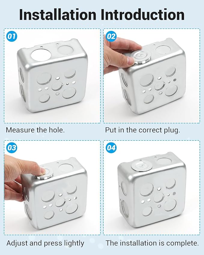 24 Pcs 1/2 Inch Knockout Plugs for Electrical Box Conduit Openings | Knockout - Image 4