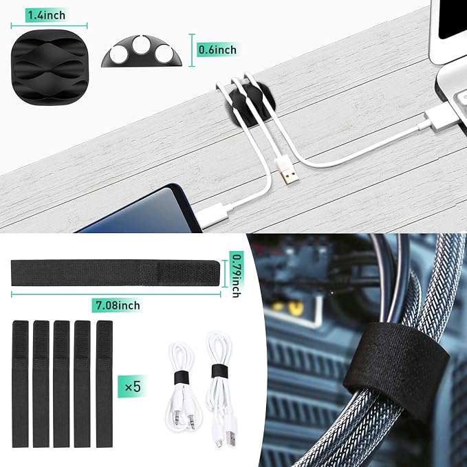 ENONCI Cable Raceway 154in Wire Covers Under Desk Cable Management 10-Pack | - Image 7