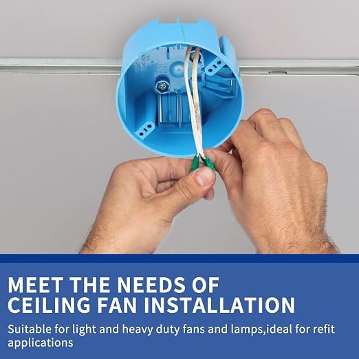1 Gang Ceiling Fan Box, 50 lb, Round Nonmetallic, 1 Pack Blue | 20 cu in - Image 5