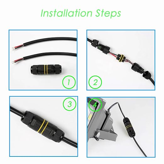 IP68 Waterproof Junction Box 2 Way 2 Pin Outdoor Cable Connector | 2 Pcs M16 - Image 6