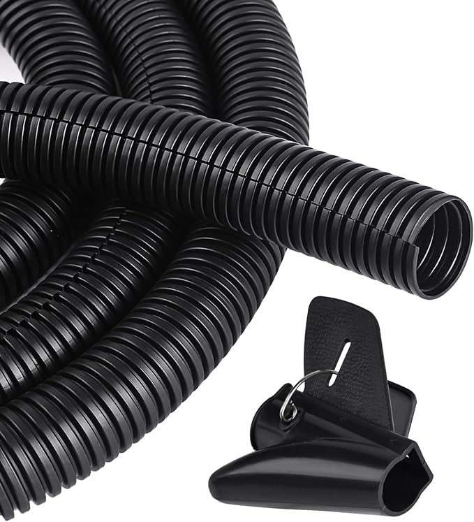 25FT - 1 Inch Split Wire Loom - Black | Easy to Install by CrocSee