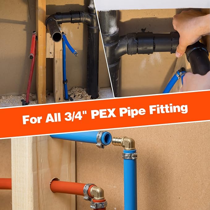 50 Pack 3/4" PEX Cinch Clamps, Stainless Steel Single Ear Hose Clamps - Image 5