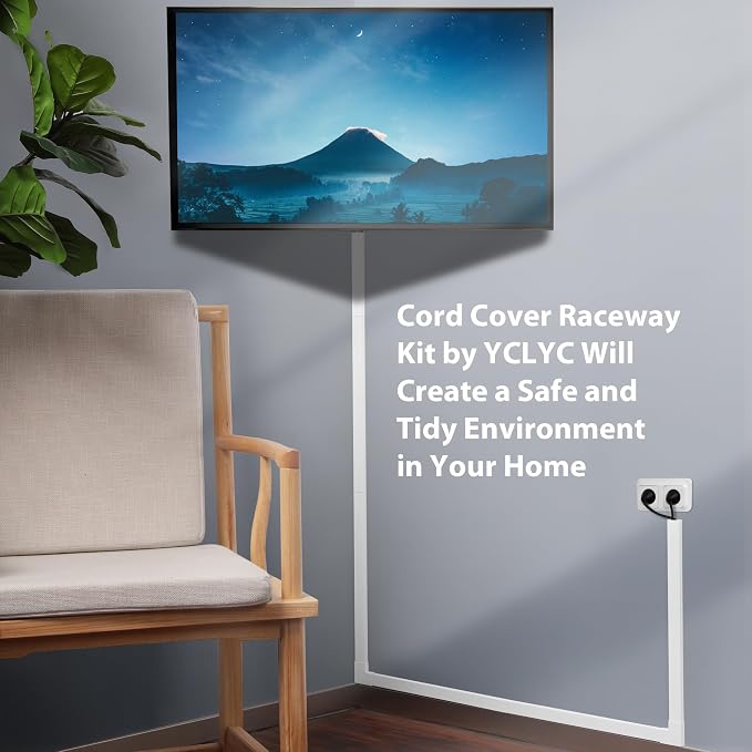 142in Wall Cable Hider Kit, YCLYC Cord Hider Wall Cord Cover - Image 6