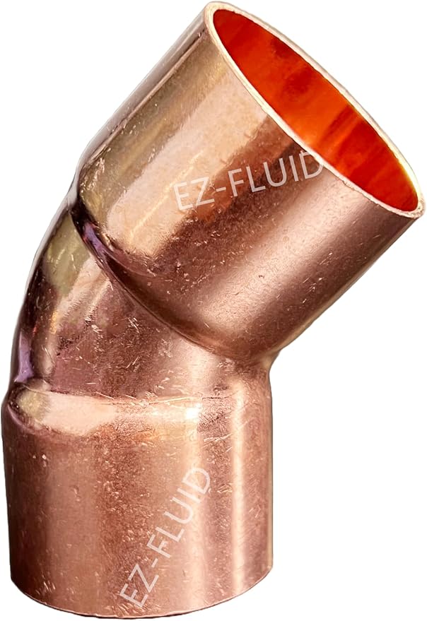 EZ-FLUID Plumbing 2" C X C LF Short Radius Copper 45 Degree Elbow Pressure by EZ-FLUIDPlumbingProducts