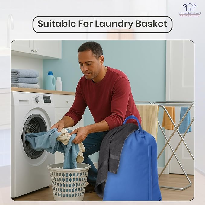 LFH Home Cotton Canvas Large Laundry Bag - Image 8