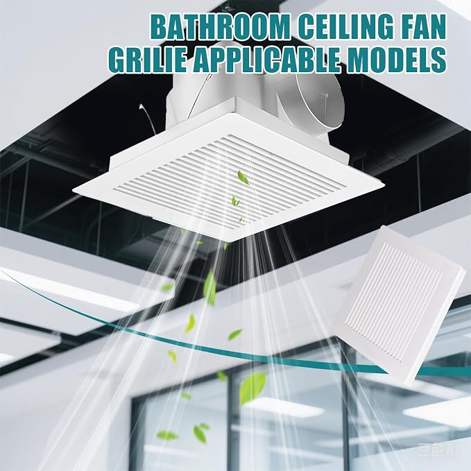 ( 1-Pack 9" BP90 Spring Bathroom Exhaust Fan Cover 9-1/4" x 9" Vent Cover - Image 4