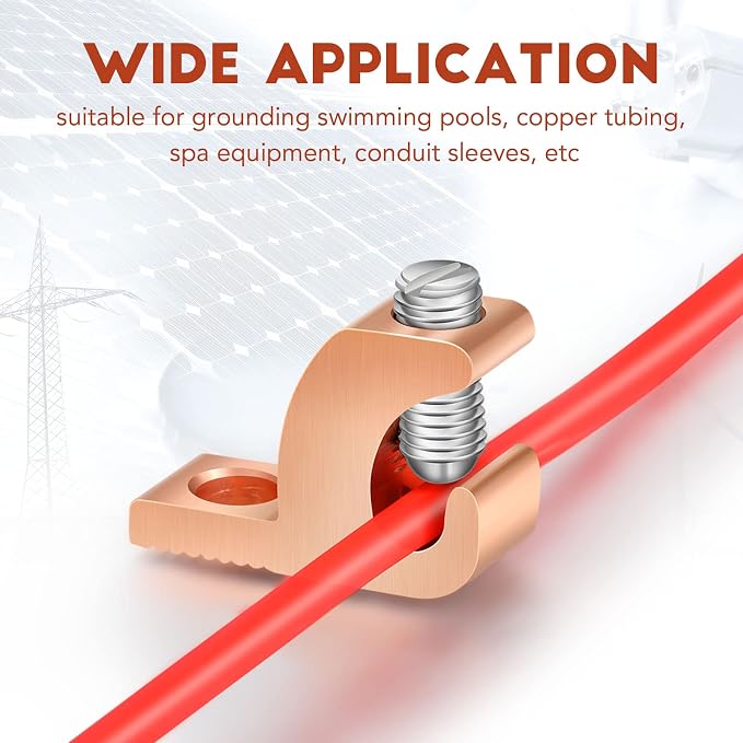 Landhoow 10 Pack Lay-in Lugs, Copper Pool Bonding Connectors, 4-14 AWG | - Image 5