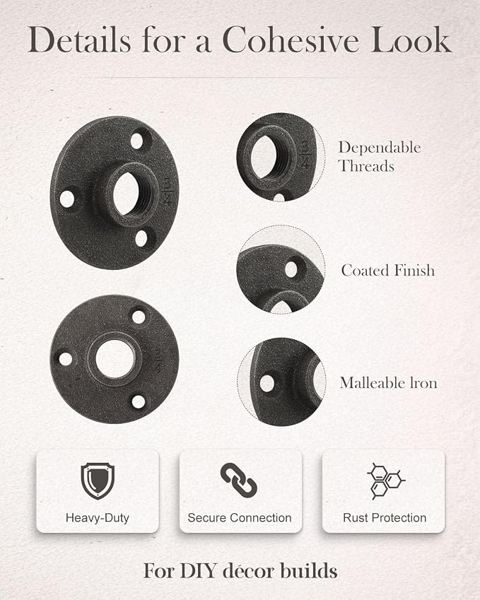 20 Pack 3/4 Inch Industrial Malleable Cast Iron Pipe Flange - Image 5
