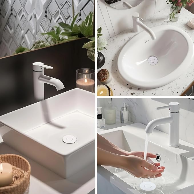 Hibbent 2 PCS Upgraded 3 in 1 Bathroom Sink Drain Strainer, Pop Up Stopper - Image 9