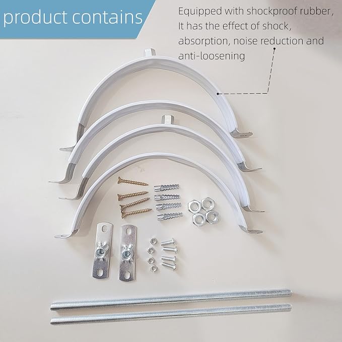 2 Sets Adjustable Pipe Bracket，Heavy Duty Galvanized Iron Stove Pipe Hanger - Image 3
