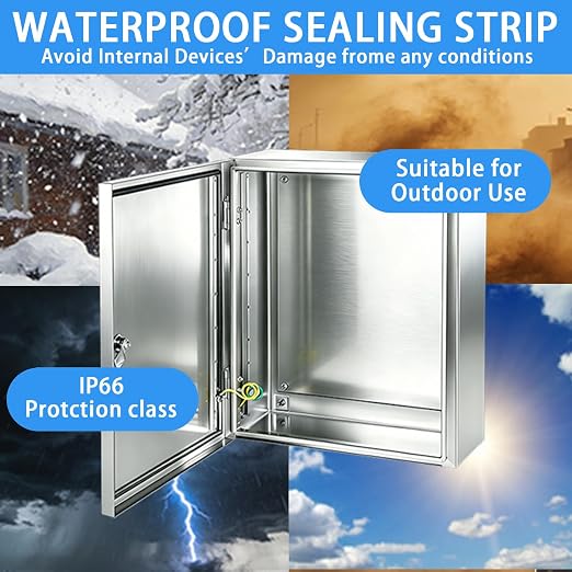 Electrical Enclosure 12x10x6, 304 Stainless Steel Enclosure IP66 Waterproof and - Image 7