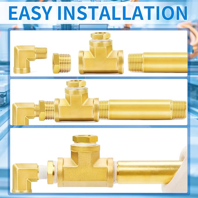 ChillWaves Brass Pipe Fitting, Long Nipple Pipe 3/8" NPT Male x 3/8" NPT Male - Image 7