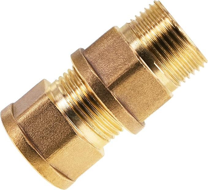 2 Pack Brass Pipe Fittings, 3/4" to 3/4" Pipe Reducer Adapter Coupler, 3/4" - Image 4