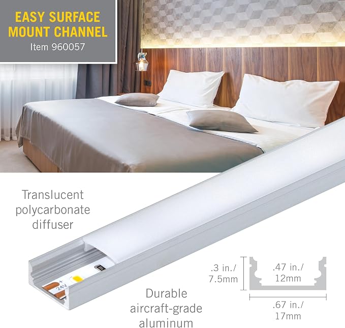 Armacost Lighting LED Tape Light Mounting Channel, Easy Surface Mount, - Image 4