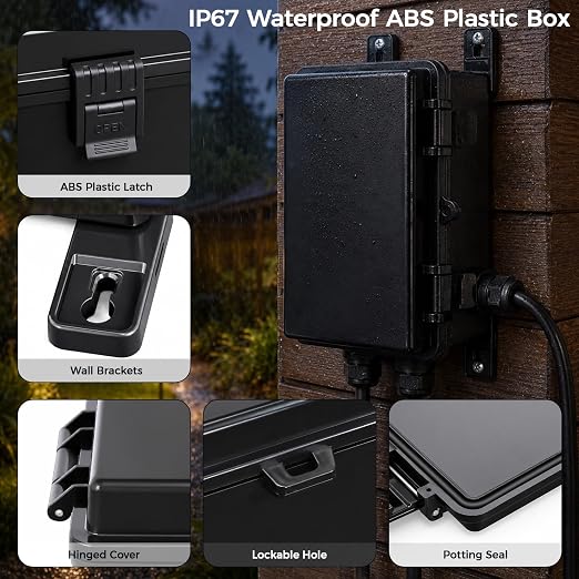 Junction Box IP67 Waterproof Electrical Box Outdoor ABS Plastic Hinged Shell - Image 2