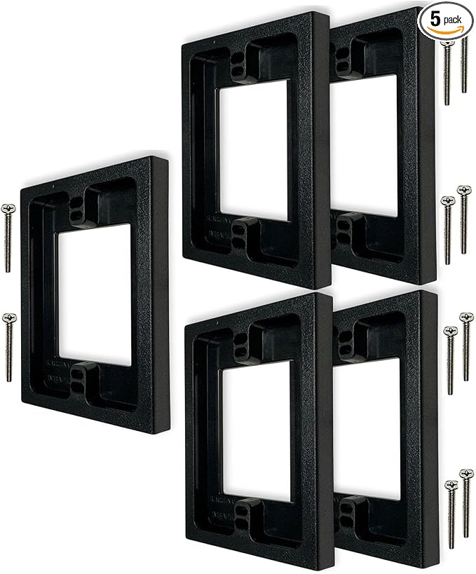 iMBAPrice BES1-BK Black Electrical Box Extender 5 Pack, 1-Gang 5/8" by iMBAPrice