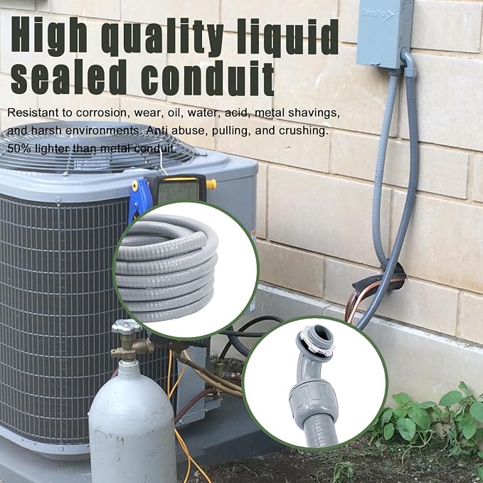 1 Inch 5 FT Non Metallic Liquid-Tight Conduit and Connector Kit - Image 6