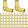 50 Pack 1/2" PEX Fittings, Brass Elbow Fittings | by RUBY.Q