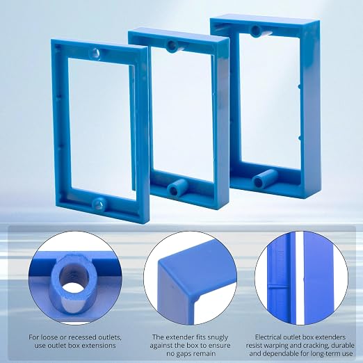 HXH Single Gang Receptacle Outlet Box Extender, 3/4 Inch, 5 Pack | - Image 5