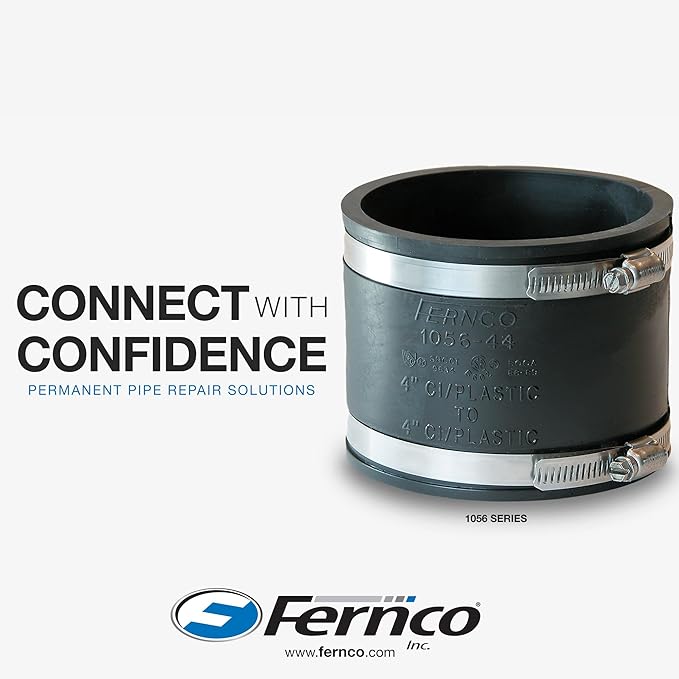 Fernco 4 In. x 4 In. Plastic to Plastic PVC Coupling - Image 7