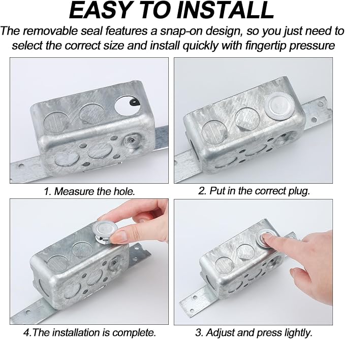 Yaocom 12 Pcs Knockout Seal Electrical Box 3/4 Inch Knockout Plugs Round Steel - Image 4