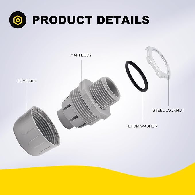 30 PCS 1/2" Liquid Tight Connector NPT Non-Metallic - Image 4