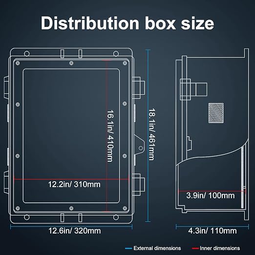 Namunanee Outdoor Electrical Junction Box, ABS Water Resistant Enclosure - Image 5