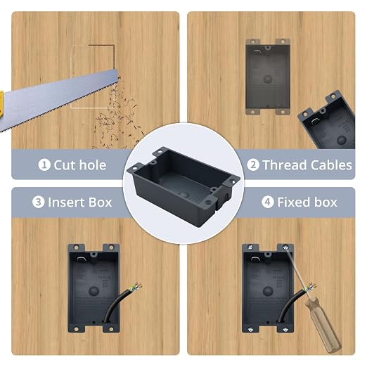 1 Gang PVC Old Work Shallow Outlet Box ETL Listed 3 Pack | ETL Listed 8 cu in - Image 5