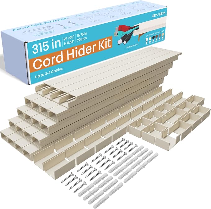 Beige Wire Cover Cable Concealer - 315in Cord Hider Wall Kit by EVZA